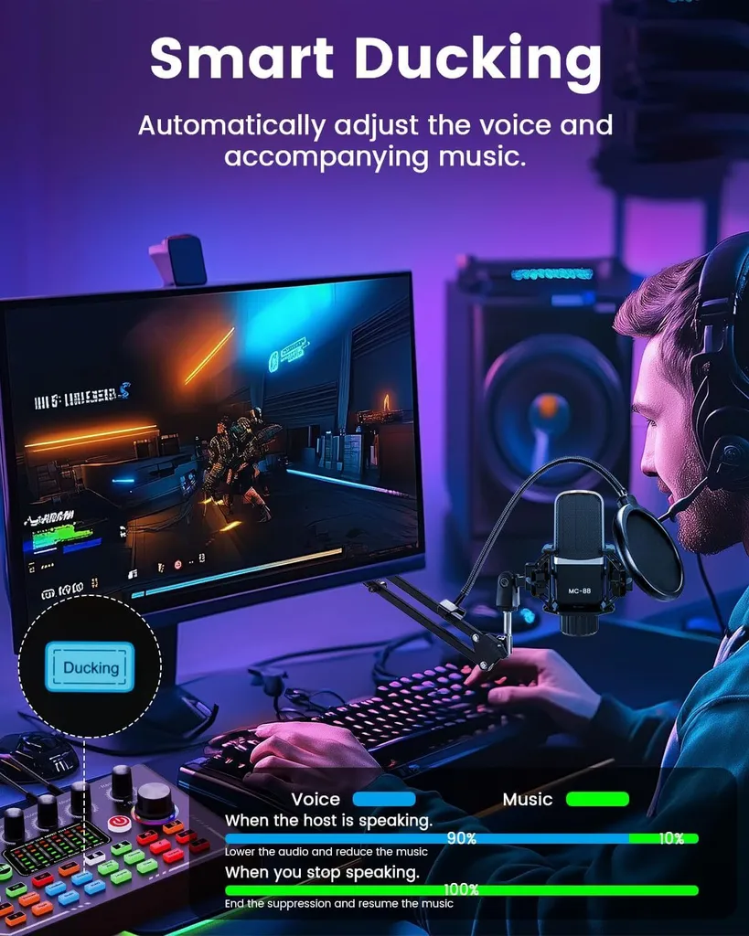 Pack Studio Podcast complet avec Console de Mixage et Micro de Streaming