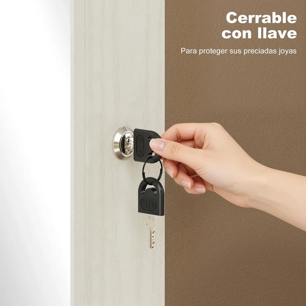 Miroir psyché armoire à bijoux murale blanche avec éclairage LED doux