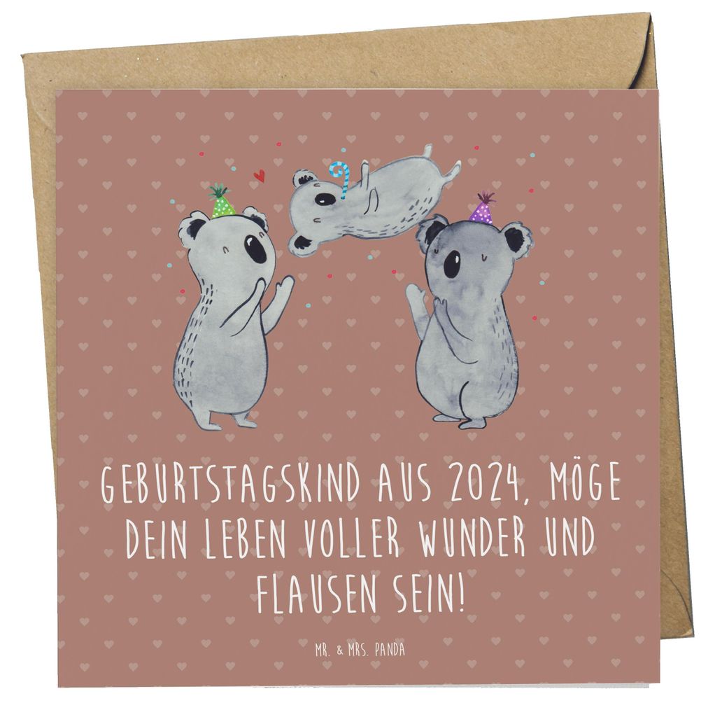 Mr. & Mrs. Panda doppelkarte 2024 Geburtstag - Braun Pastell - Geschenk, Glückwunschkarte, Happy Birthday, anlasskarte, einzigartige Illustratione...