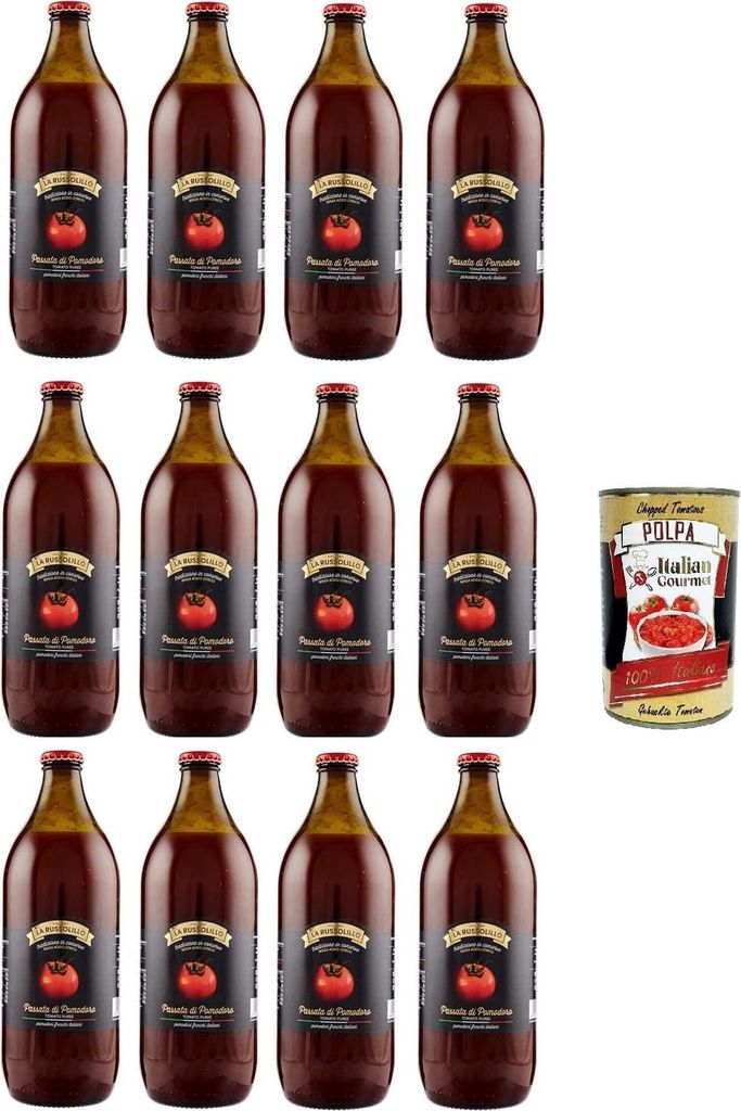La Russolillo Passata di Pomodoro Tomatenpüree,frische italienische Tomaten 12x660gr + Italian Gourmet polpa 400g