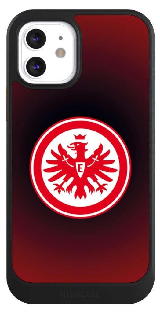 NIVOCASE Hülle für Apple iPhone 12 Handyhülle NIVOcore Case Schwarz Eintracht Frankfurt Offizielles Lizenzprodukt Wappen