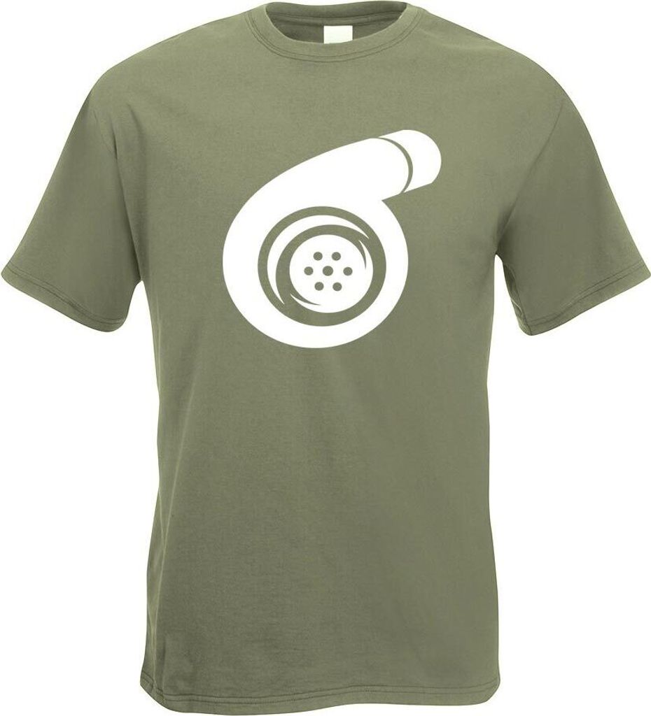 Kiwistar - T-Shirt - Olive - Turbolader Motiv Bedruckt Funshirt Design Print - mit Motiv Bedruckt - Funshirt Design - Sport - Freizeit - Herren - XL