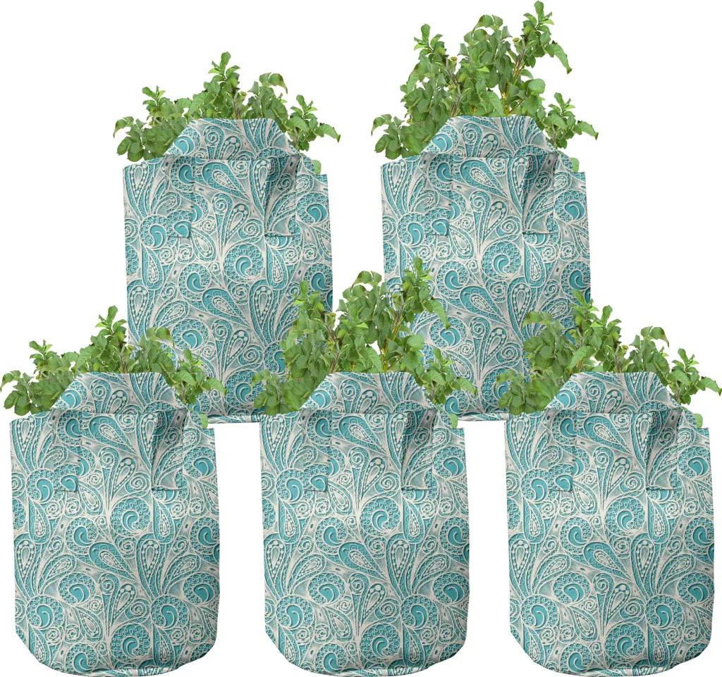 Pots de Culture pour Balcon et Terrasse 7 Gallons Design Teal et Beige