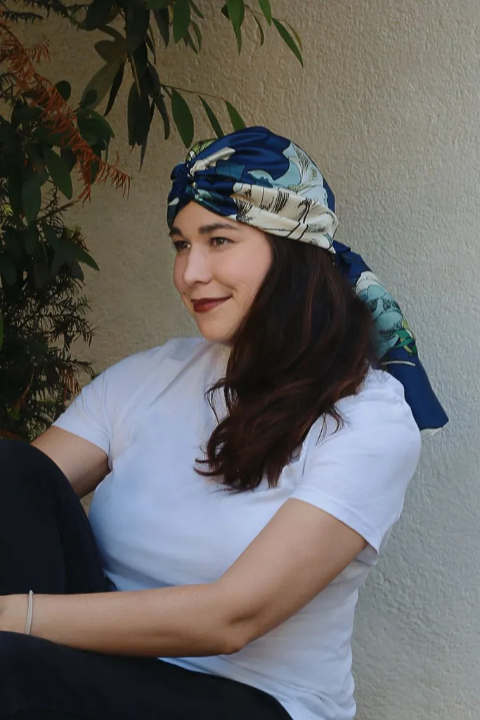 Turban fin Hut-Breiter en 100% soie naturelle à motifs élégants