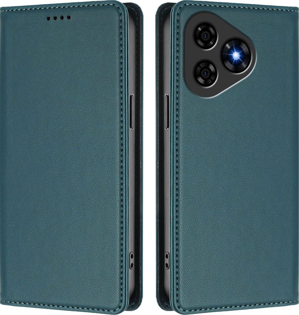 Handyhülle für Ulefone Note 19, Kunstleder Klapphülle Stoßfeste Magnetische Hülle mit Ständer Grün