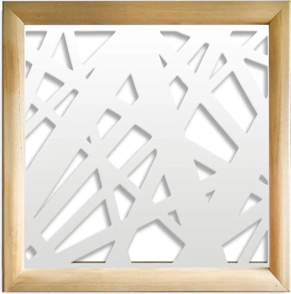 Panneau DIAGONAL LARGE - Modules décoratifs bois et PVC 48x48 cm blanc