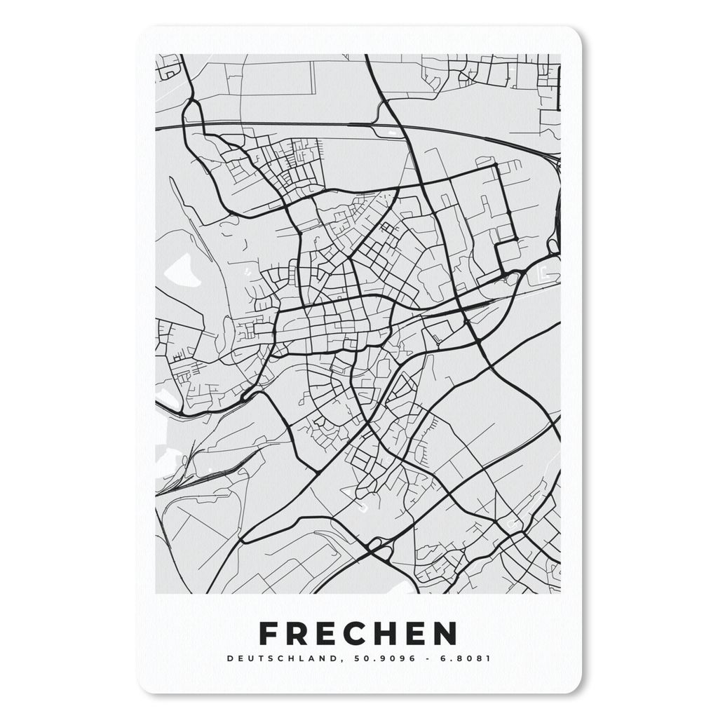 MuchoWow Mauspad Mousepad Stadtplan - Karte - Deutschland - Frechen 40x60 cm - Mousepads - Maus Mat - Pad - Mausunterlage - Schreibtisch Accesoire