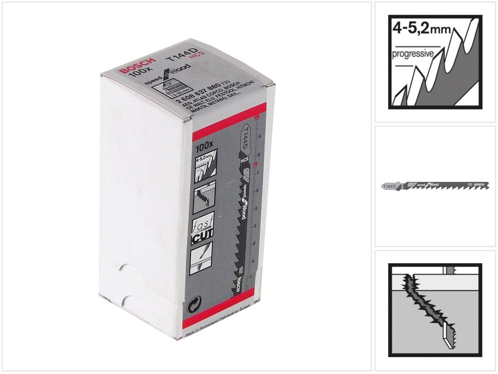 Bosch 2 608 637 880, List pro přímočarou pilu, Dřevotříska, Obrázek produktu 