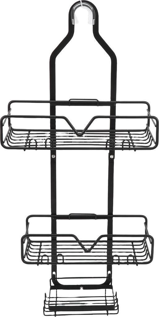 Hängende Dusche Veranstalter gefrostet schwarz minimalistischen modernen Multi Layer High Kohlenstoffstahl über Kopf Dusche Caddy für Shampoo K...