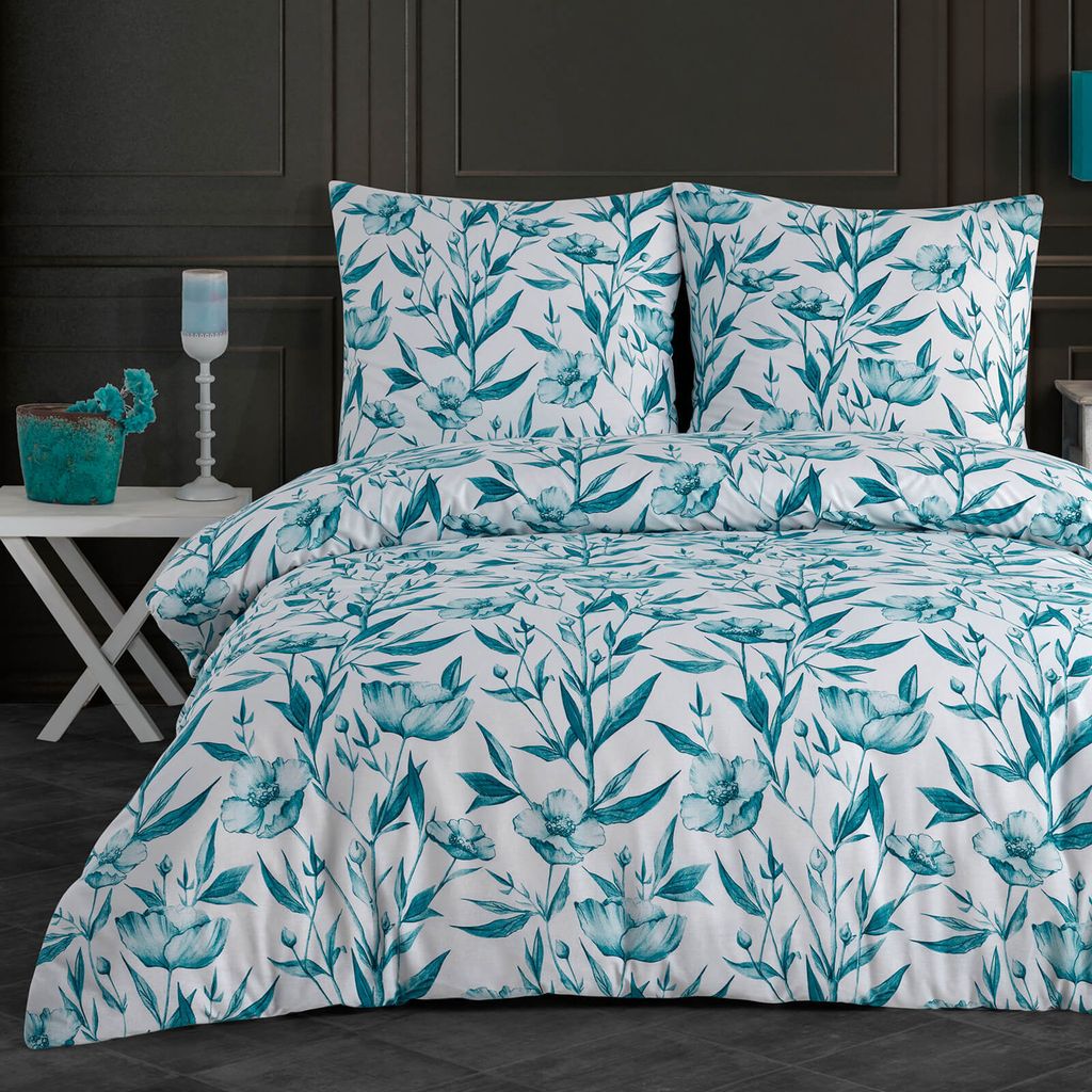 Buymax Bettwäsche Bettbezug 200x200 cm, Kopfkissenbezug 80x80 cm 3 teilig Deckenbezug Set aus 100% Baumwolle Renforce mit Reissverschluss