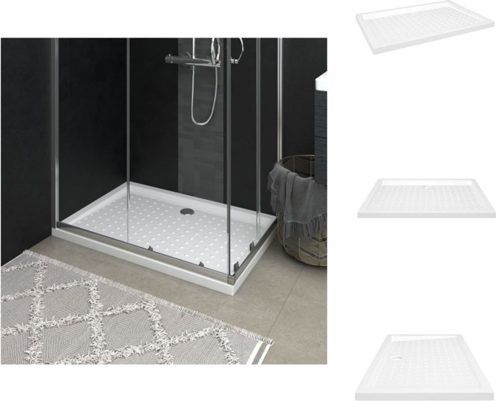 vidaXL Duschwanne Anti-Rutsch Weiß 70x100x4 cm ABS - Duschwannen