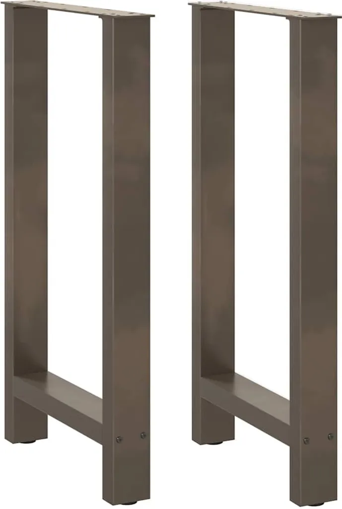 Gambe Tavolo Bar Acciaio Naturale 40x90 cm | Kit 2 Pezzi Professionali