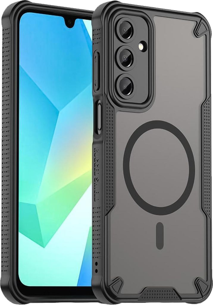 Defender Hülle für Samsung Galaxy A16 5G Schutzhülle Matt Schwarz Magsafe Backcover Handy Case