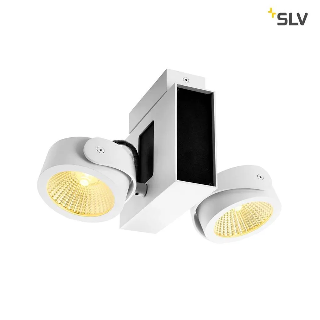 Luminaire LED double 1001432 Tec Kalu Blanc Noir orientable 3000K