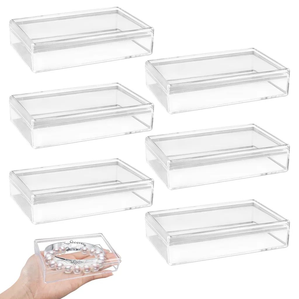Boîtes de Présentation Rectangulaires en Acrylique - Lot de 6 transparentes