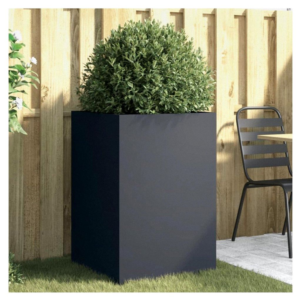 Pflanzgefäß Anthrazit, 52 x 48 x 75 cm, Stahl