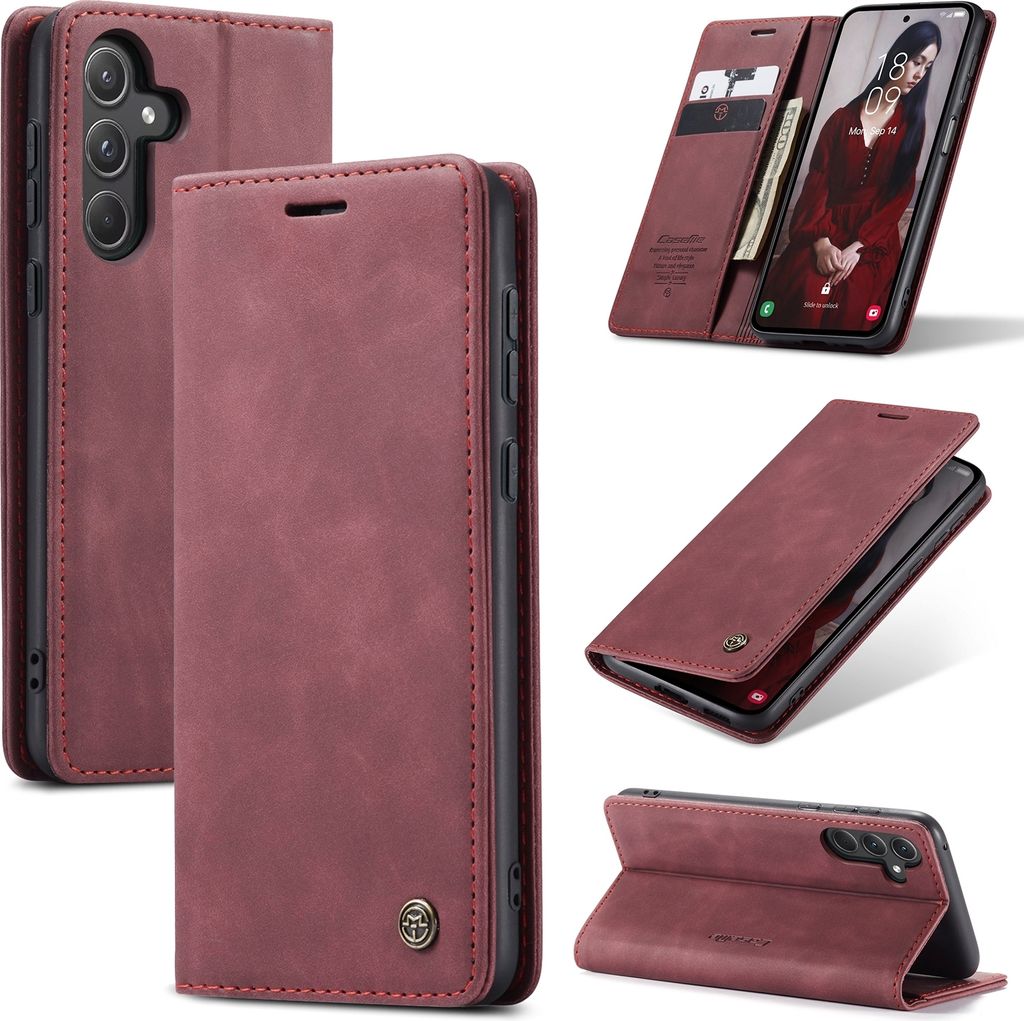 Klapphülle für Samsung Galaxy A55 5G (Case Me) - Weinrot