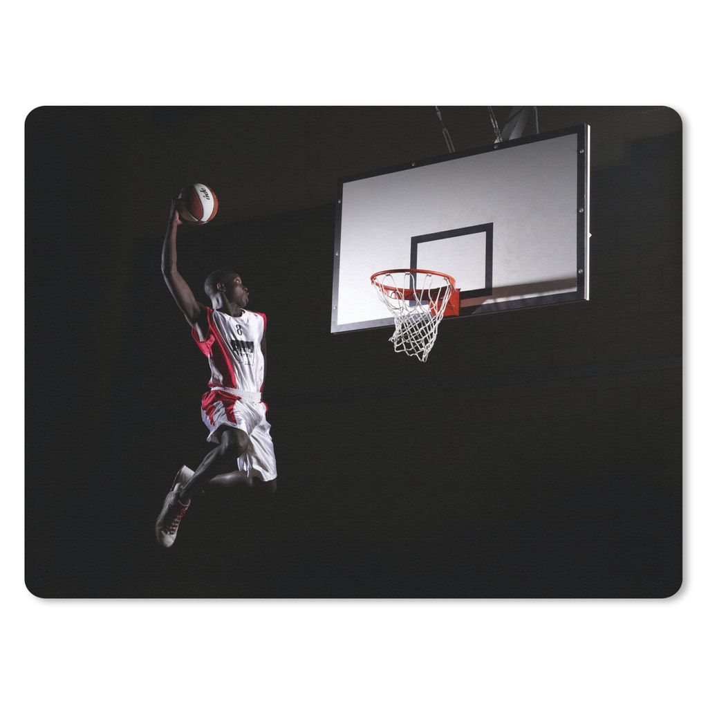 MuchoWow Mauspad Mousepad Ein Basketballspieler wirft den Basketball in den Korb 40x30 cm - Mousepads - Maus Mat - Pad - Mausunterlage - Anti Rutsch