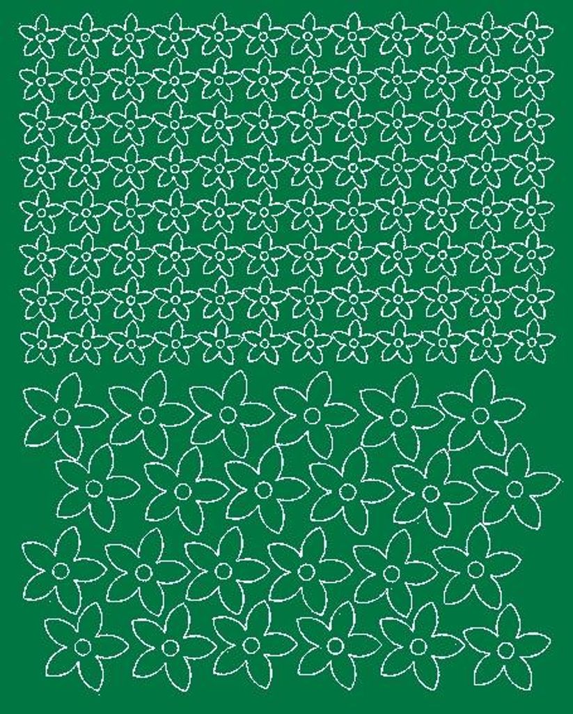 Aufkleber für Fahrradhelme, Blumen, 120 Stück, grün glänzend
