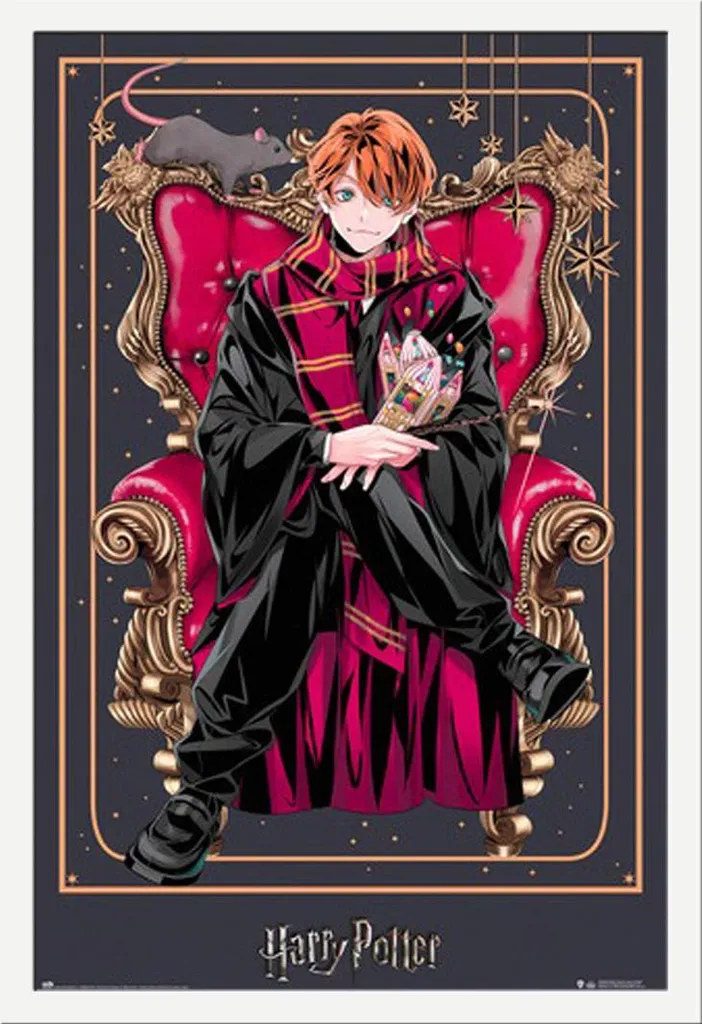 Poster Harry Potter Ron Weasley avec Cadre Blanc Maxi MDF Shinsuke®