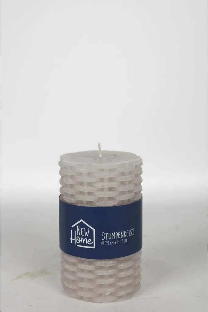 Bougie à Réchaud Aspect Rotin Grise pour Éclairage Ambiance Loft