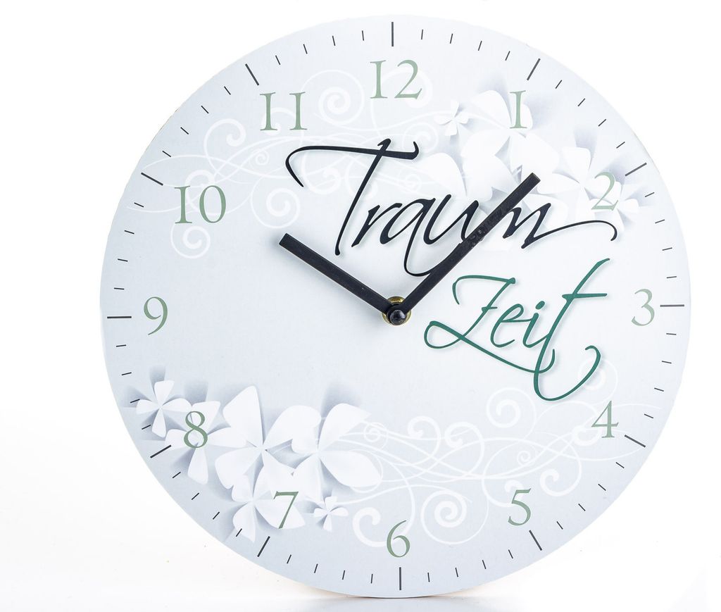 Wanduhr mit Motivationsspruch Traumzeit Produktbild 