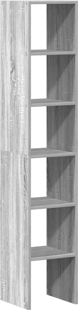 Set 2 Scaffali Impilabili vidaXL Grigio Sonoma 30x30x80 cm
