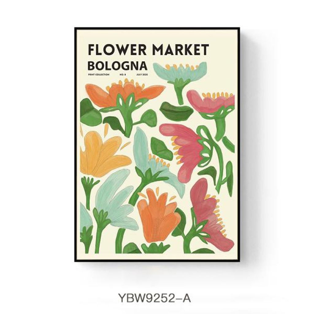 360Home Französische florale dekorative Wandkunst schwarz 50*70cm