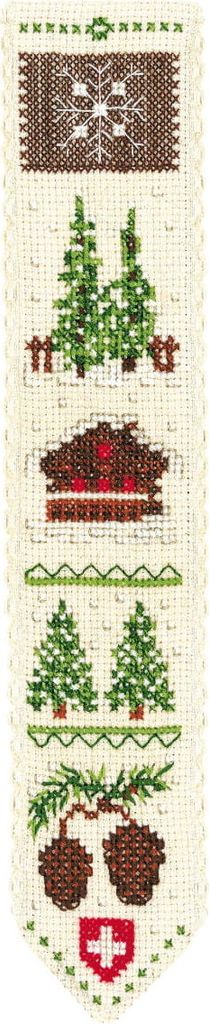 Le Bonheur des Dames Lesezeichen Kreuzstich Stickpackung "Chalet", Zählmuster, 5x20cm