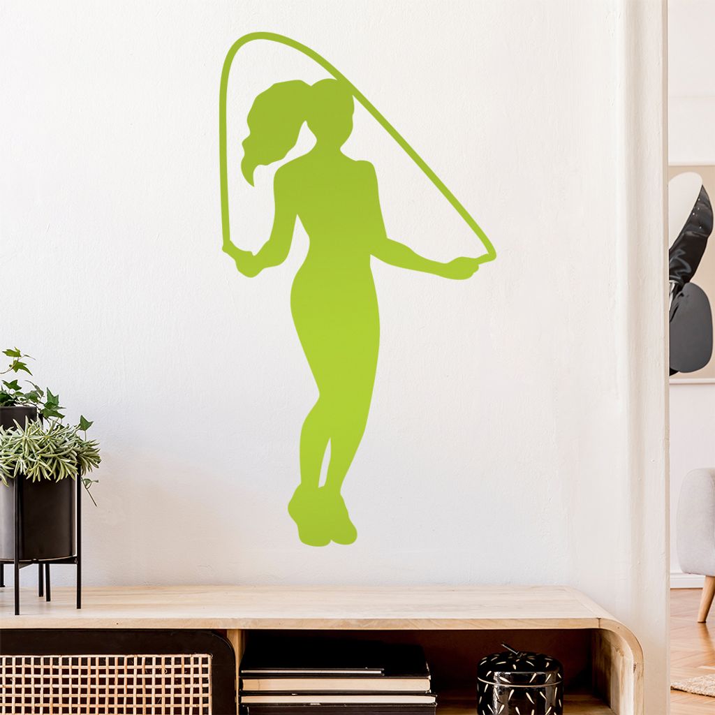 Seilspringen Figur Sport Wandtattoo Wandaufkleber Wall Sticker - Dekoration, Küche, Wohnzimmer, Schlafzimmer, Badezimmer