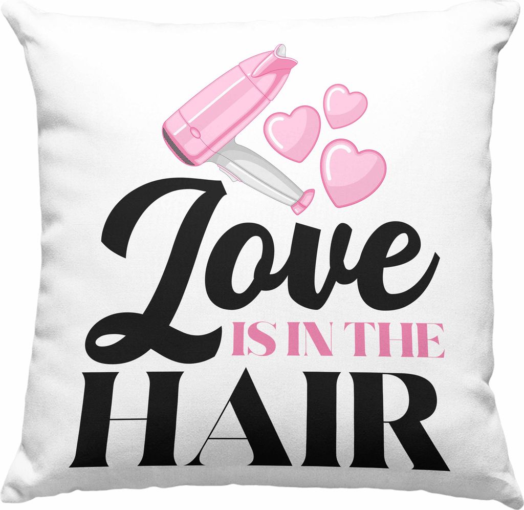 Trendation - Friseurin Deko-Kissen mit Füllung 40x40 Geschenk Zubehör Geschenkidee Friseursaloneröffnung Frisörin Deko-Kissen mit Füllung 40x4...
