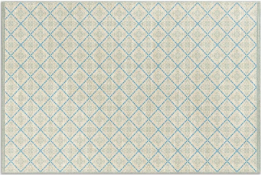 Geometrische Linien Nachahmung Stoff – Vinylteppich – 100x150 cm – Outdoor Teppich – Terrasse – Wetterfest – Modern