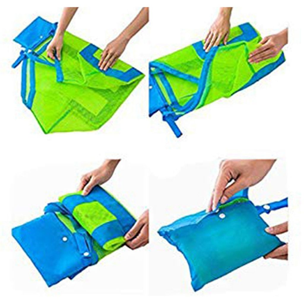 Faltbare Strandtasche Aus Netz – Große Mesh-Tasche, 18x33x37 Cm, Für Beach & Picknick