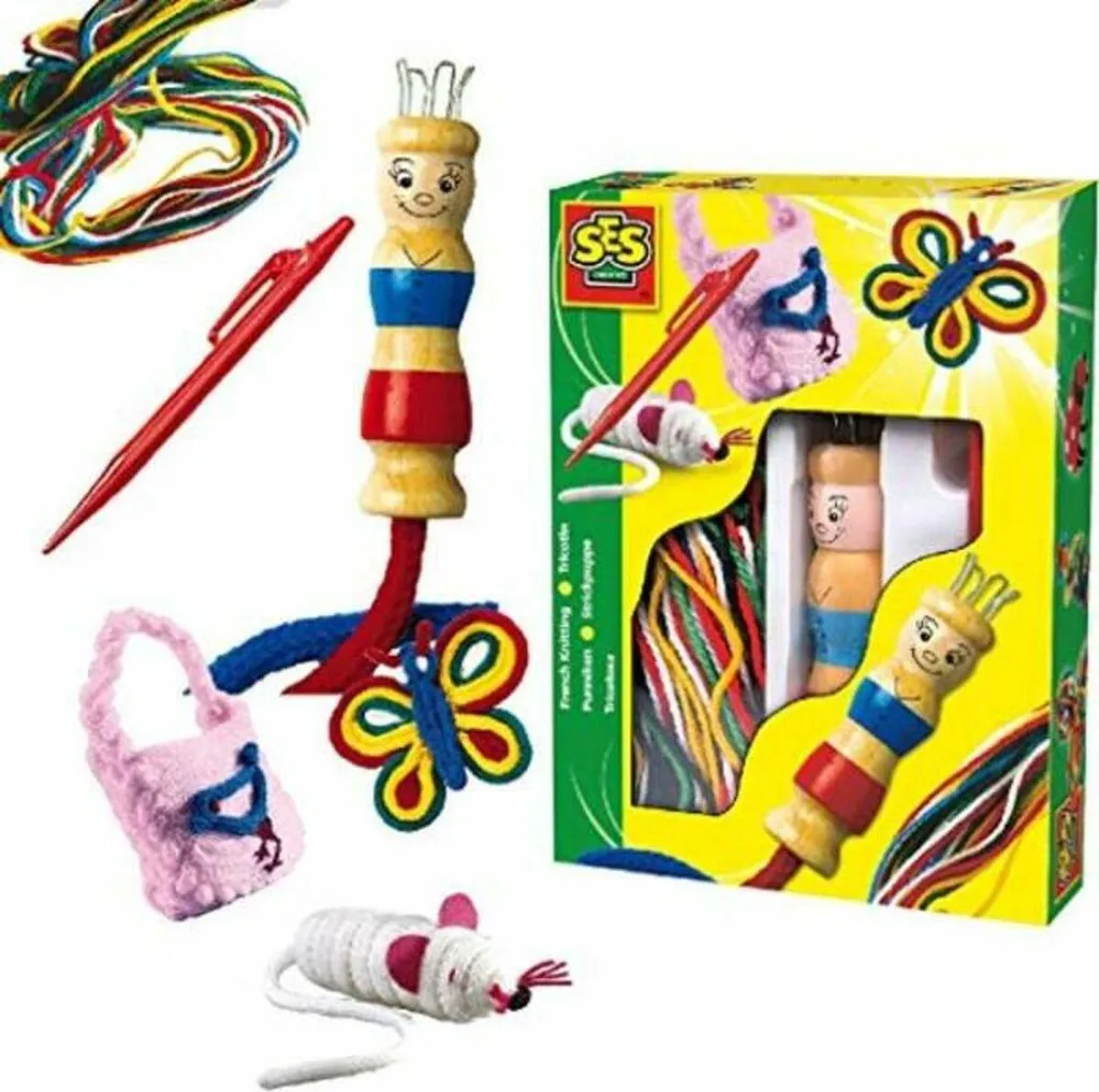 SES Creative Tricotin éducatif avec laines multicolores - Kit complet
