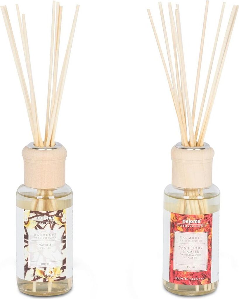2er Set Raumduft 100ml Sandelholz Vanille Lufterfrischer Stäbchen Duft