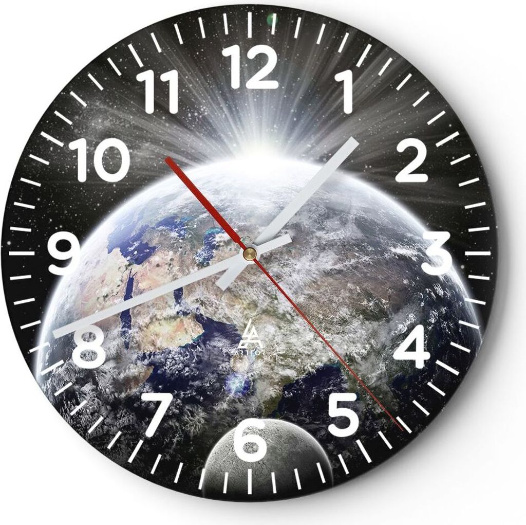 Wanduhr - Rund - Glasuhr - Astronomie galaxie abstraktion - 40x40cm - Schleichendes Uhrwerk - Lautlos - zum Aufhängen bereit - Dekoration Modern -...