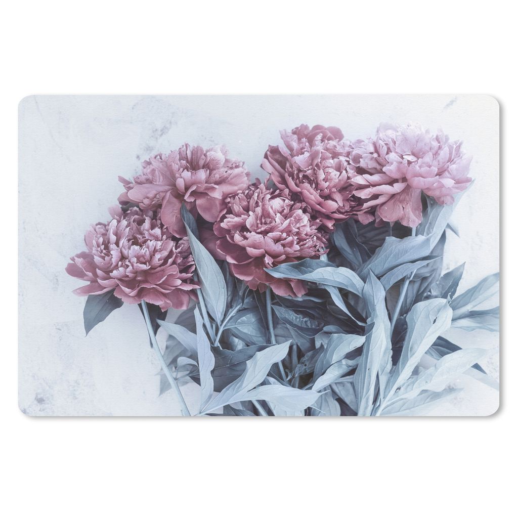 MuchoWow Mauspad Mousepad Burgundische Pfingstrosen 27x18 cm - Mousepads - Maus Mat - Pad - Mausunterlage - Büroartikel - Desk Matten
