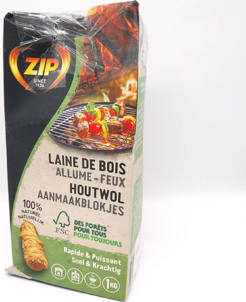 ZIP Fireball Laine de Bois 1Kg Natural TF Black Grill Teile & Zubehör (9,99)