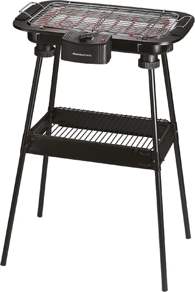 Gril électrique 2000W Melchioni BBQ2 avec thermostat et pieds Noir