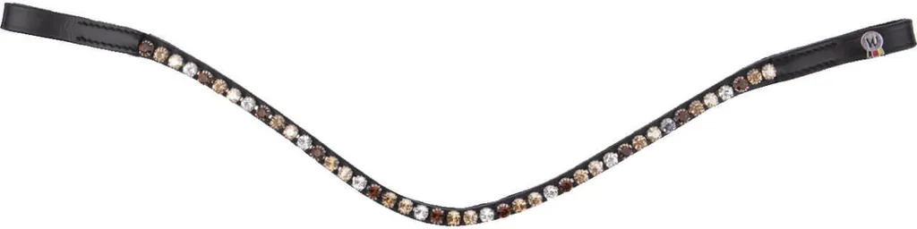 Frontal de bride avec cristaux dorés Waldhausen X-line Glam taille Cob