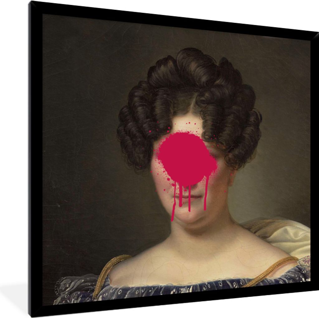 MuchoWow MuchoWow Gerahmtes Poster Johanna Henriette Engelen - Dubois Drahonet - Gemälde 40x40 cm - Poster mit zchwarzem Bilderrahmen - Mit Ra...
