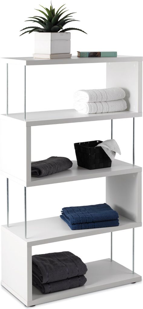 Designregal - Weiß matt - 66 x 126 cm - mit 4 Fächern Produktbild 