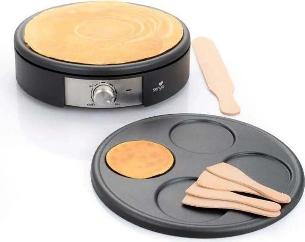 Crêpière Senya 1500W : plaques antiadhésives interchangeables haute qualité
