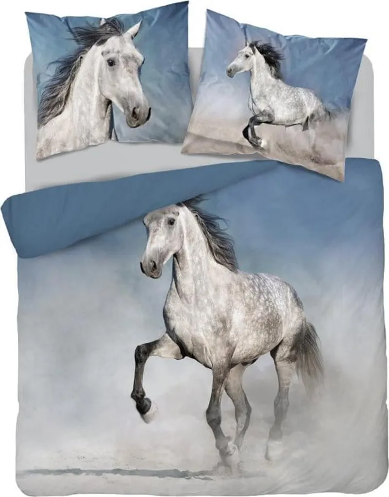 Completo Letto Matrimoniale Cavallo Bianco Holland Natura Cotone 160x200