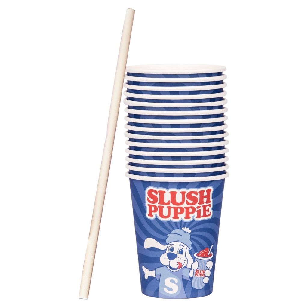 SLUSH PUPPiE Pappbecher Slush-Becher und Strohhalme im Set Produktbild 
