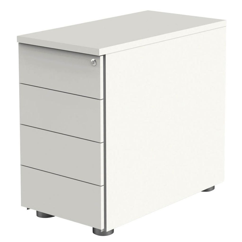 Kerkmann Move Standcontainer weiß 4 Auszüge ohne-Muldengriff weiß 42,0 x 80,0 x 72,0 - 76,0 cm