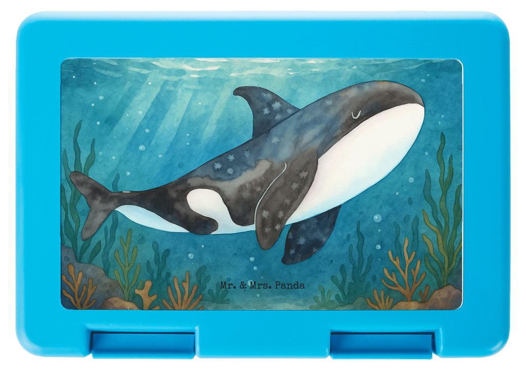 Mr. & Mrs. Panda Lunchbox Orca Design - Weiß - Geschenk, Meerestiere, Arbeit, Neustart, Snackbox, Meal Prep Box, Selbstliebe, Vorratsbehälter, Be...