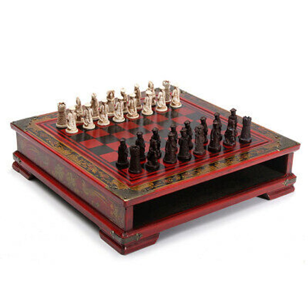 Set Ersatz-Schachfiguren Königshöhe 9 cm XL Schach Spiel-Figuren aus Holz 