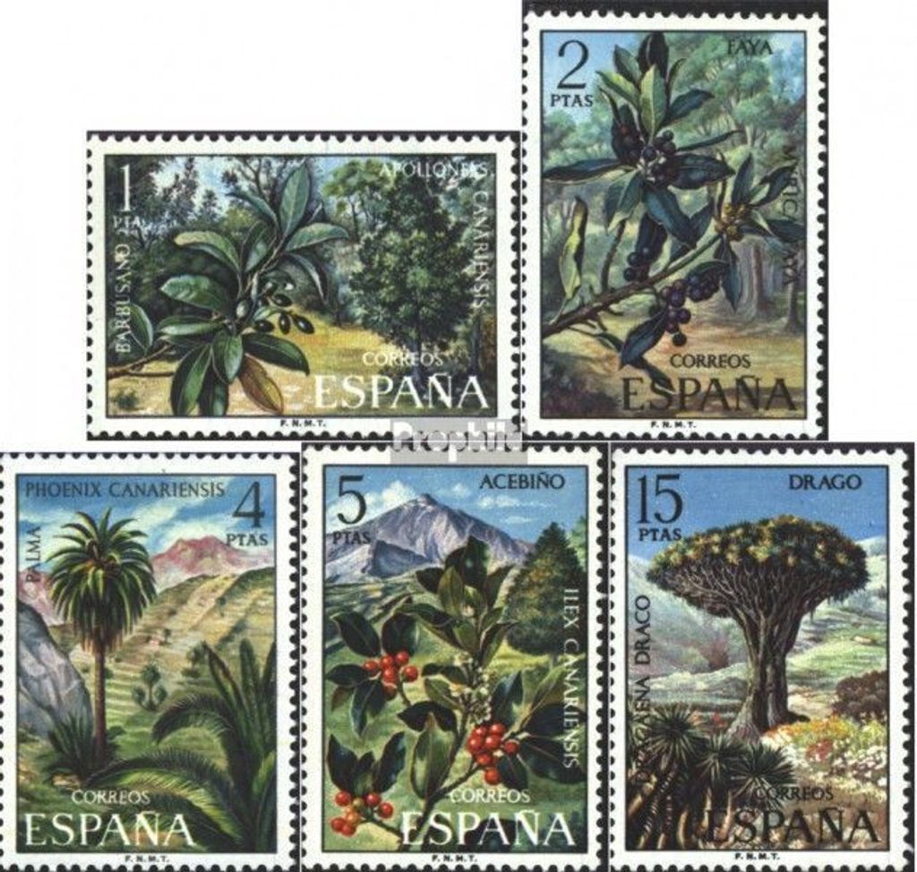 Briefmarken Spanien 1973 Mi 2015-2019 (kompl.Ausg.) postfrisch Pflanzen
