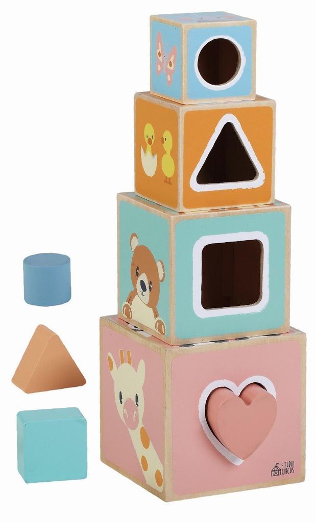 Sortierspielzeug aus Holz für Kinder, Montessori, Produktbild 